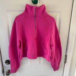 Lululemon hot pink Scuba half zip sweatshirt